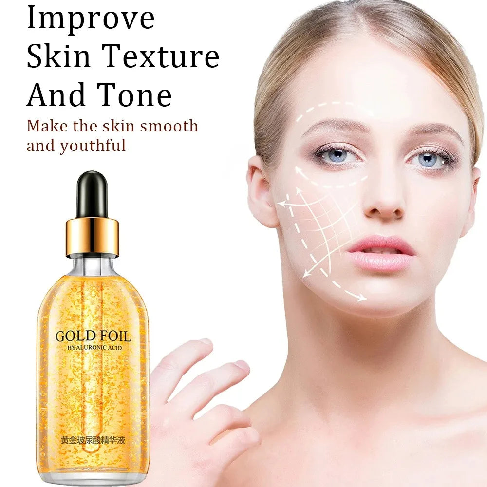 24K Gold Hyaluronic Acid & Collagen Anti-Aging Face Serum 100ml – Lifting, Firming, Whitening & Skin Care for Women