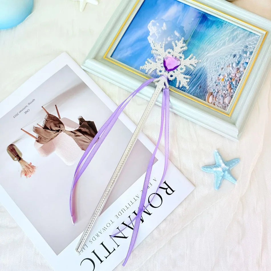 Wholesale 20pcs/lot Kids Crown Tiara Princess Magic Wand Wand Snowflake Fairy Stick Princess Show Dress Up Costume Accessories