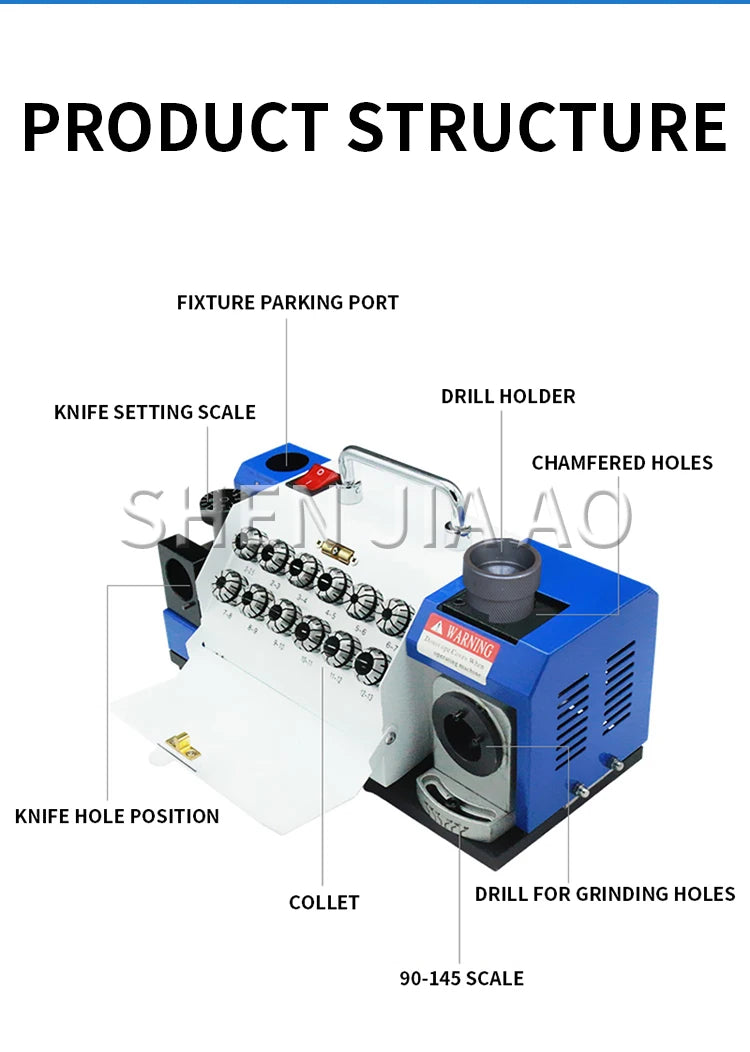 Benchtop Twist Drill Bit Sharpener, 3-13 mm - 220 V - view 15