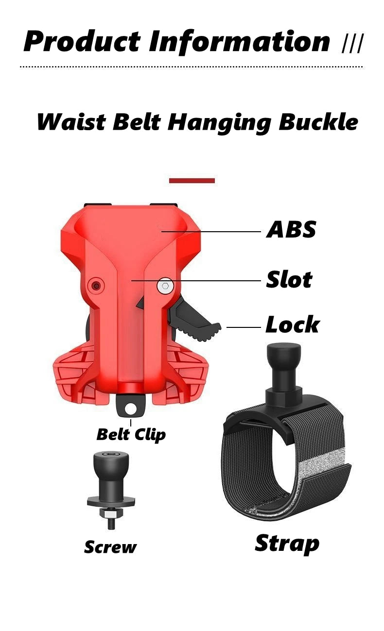 High-Hardness Self-Locking Drill Holder with Belt Clip Quick Release Power Tool Waist Holster Thickened Portable Storage