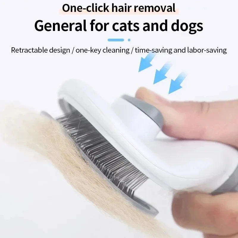 Self-Cleaning Slicker Brush for Dogs and Cats, Pet Hair Remover