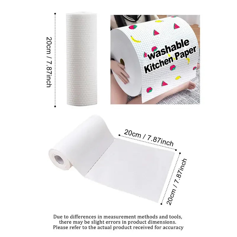 Disposable Kitchen Cleaning Cloth Roll - Wet or Dry Dish Wipes - photo 2
