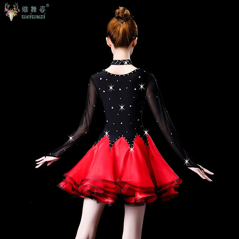 Double-skirt Latin competition dance dress