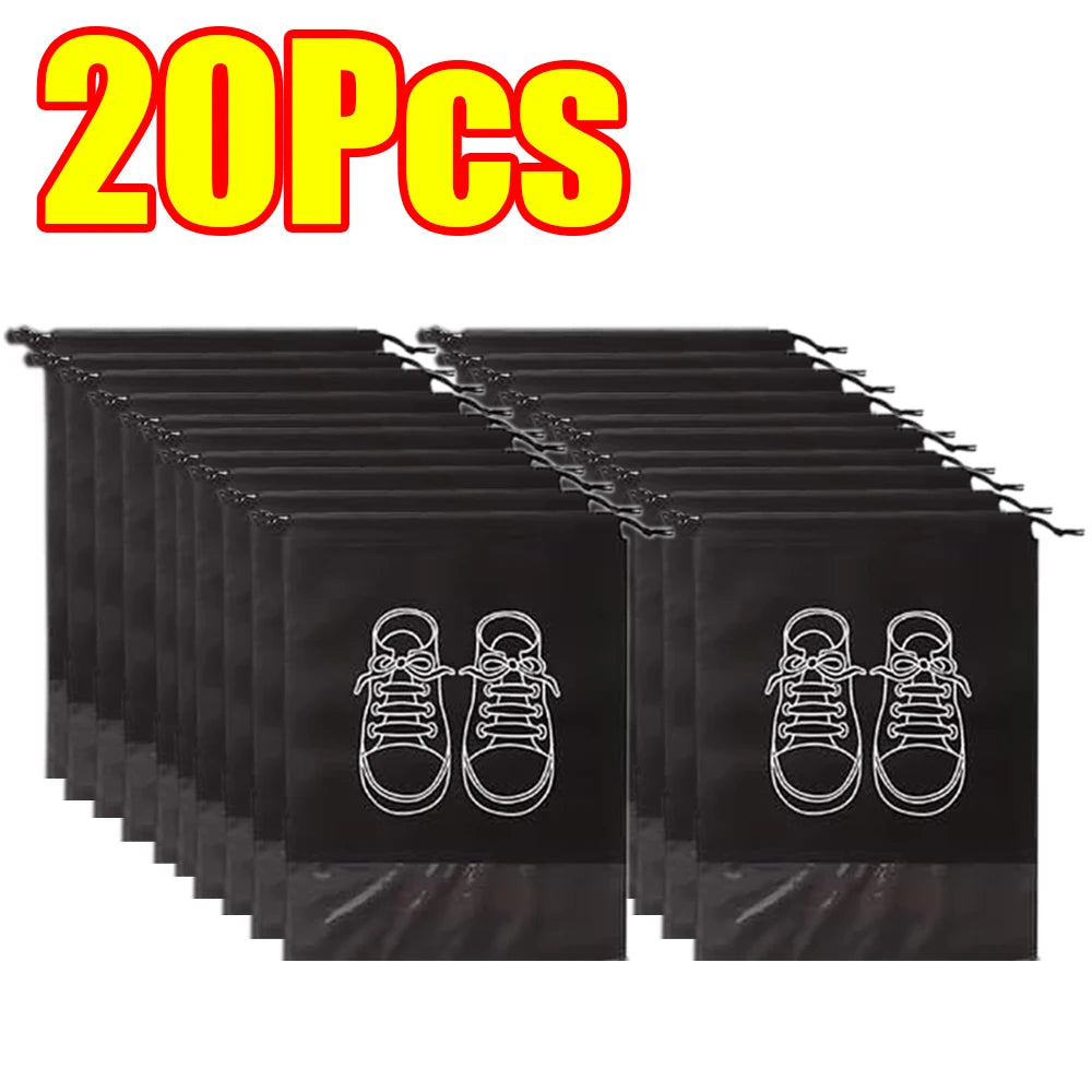 1-50Pcs Shoes Storage Organizer Bags Non Woven Travel Portable Bag Clear Protective Travel Bags for Footwear Waterproof Shoe Bag