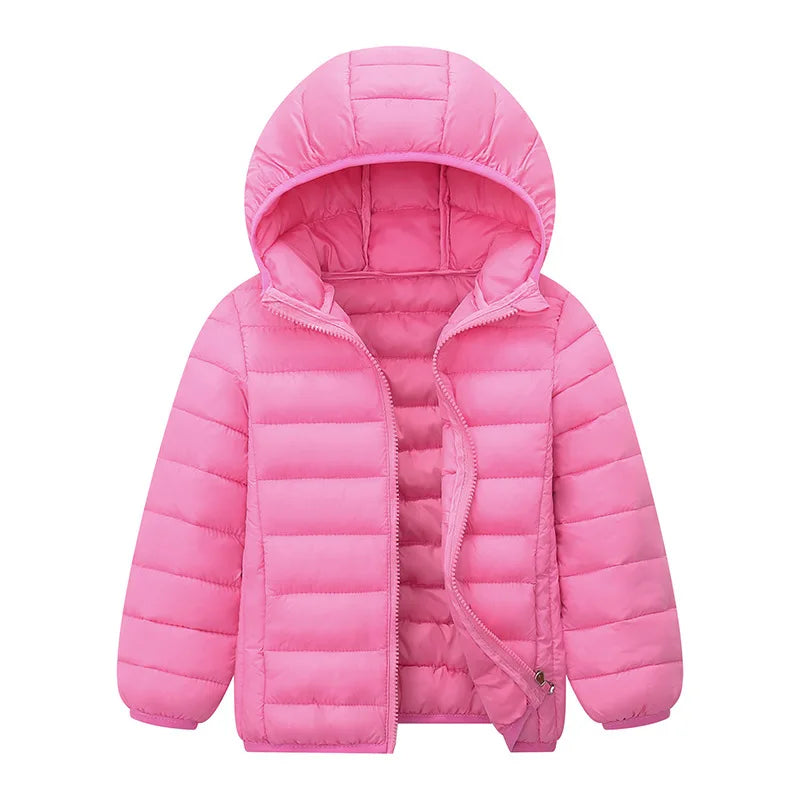 Kids Hooded Puffer Coat 3-14 Years - Solid Zip Winter Jacket - photo 3