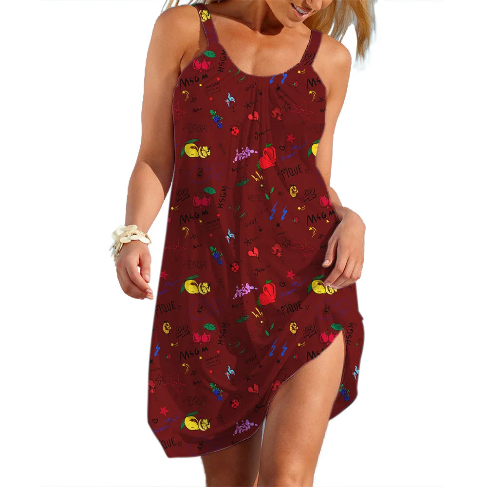 Women's Floral Slip Dress — Sleeveless Loose Pastoral Summer Sundress