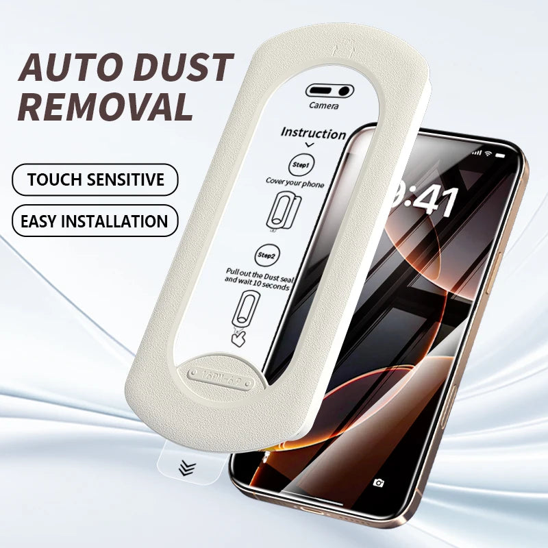 2PCS HD Tempered Glass Dust Free Install Box Protector For IPhone 16 15 14 13 12 11 Plus ProMax X XS XsMax XR Anti Peeping Film