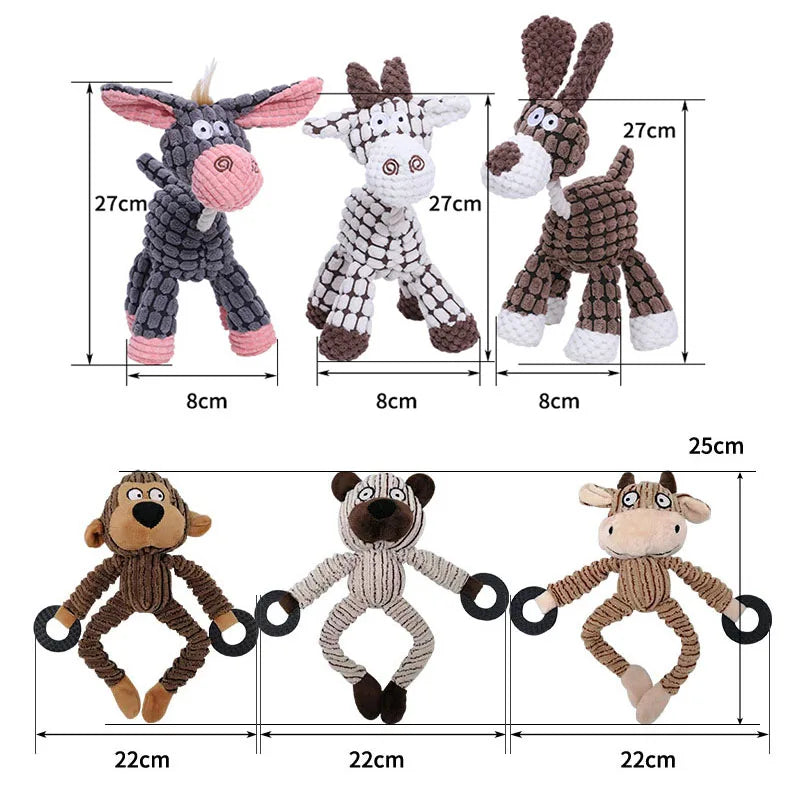 Donkey Plush Dog Toy - Durable Squeaky Toy for Large Dogs – photo 4