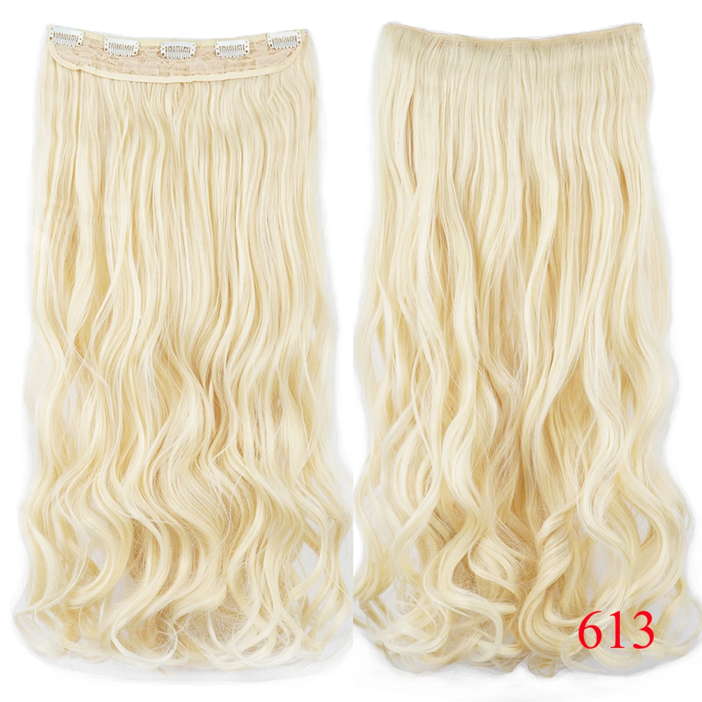 Soowee 24'' 28'' Synthetic Hair Charms Clip In Hair Extensions Dirty Blonde Fake Brown Curly Hair Pieces for Women