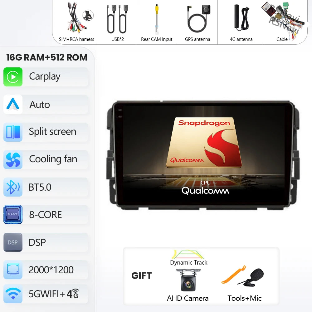 Android 16 Car Radio Multimedia Player For Chevrolet Silverado Impala GMC Yukon Acadia Sierra Carplay Car Stereo Dsp Ai Voice BT