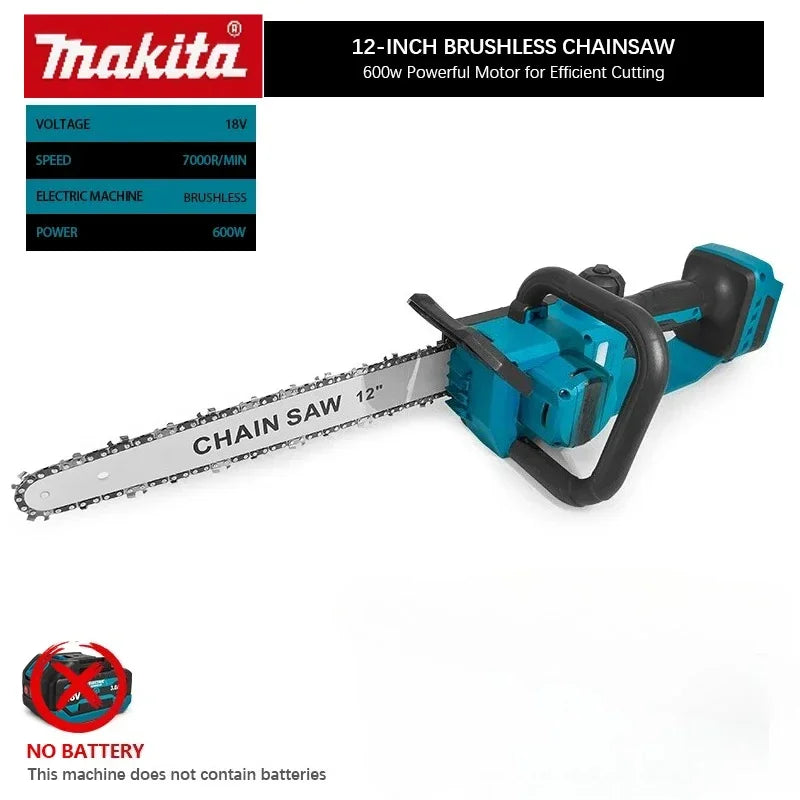 Makita 18V  Portable Chainsaw Brushless Electric Chain Saw  Rechargeable Cordless Graden Pruning 2200W Tools