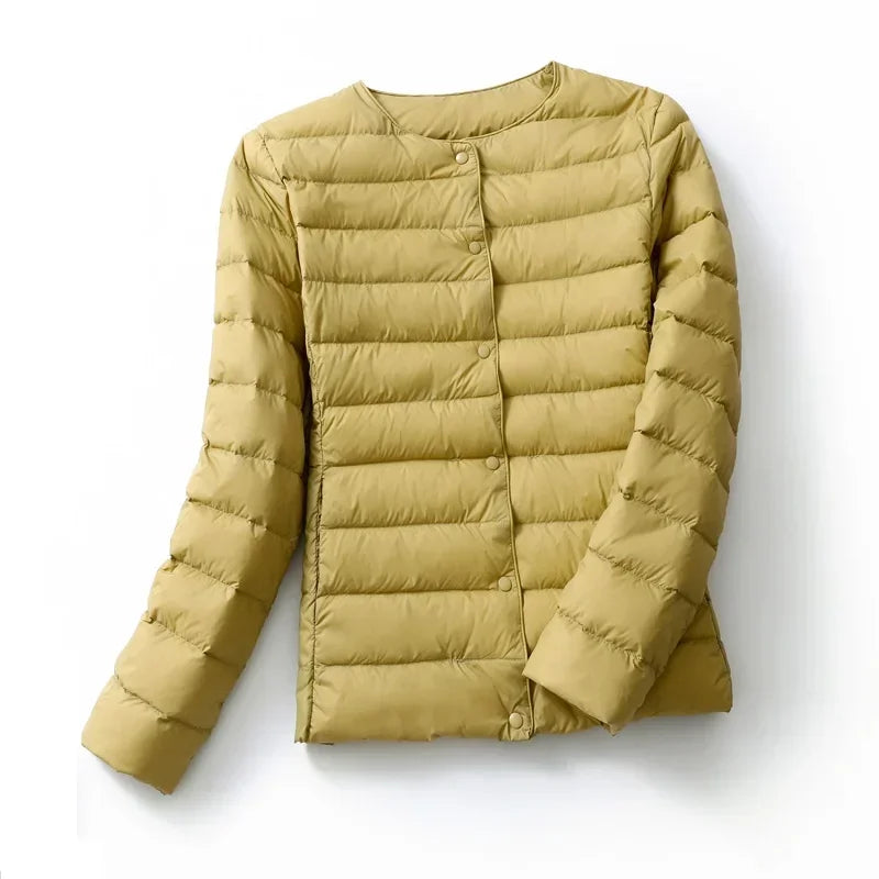 Women's Lightweight Puffer Jacket - Matte Short Winter Coat - photo 9