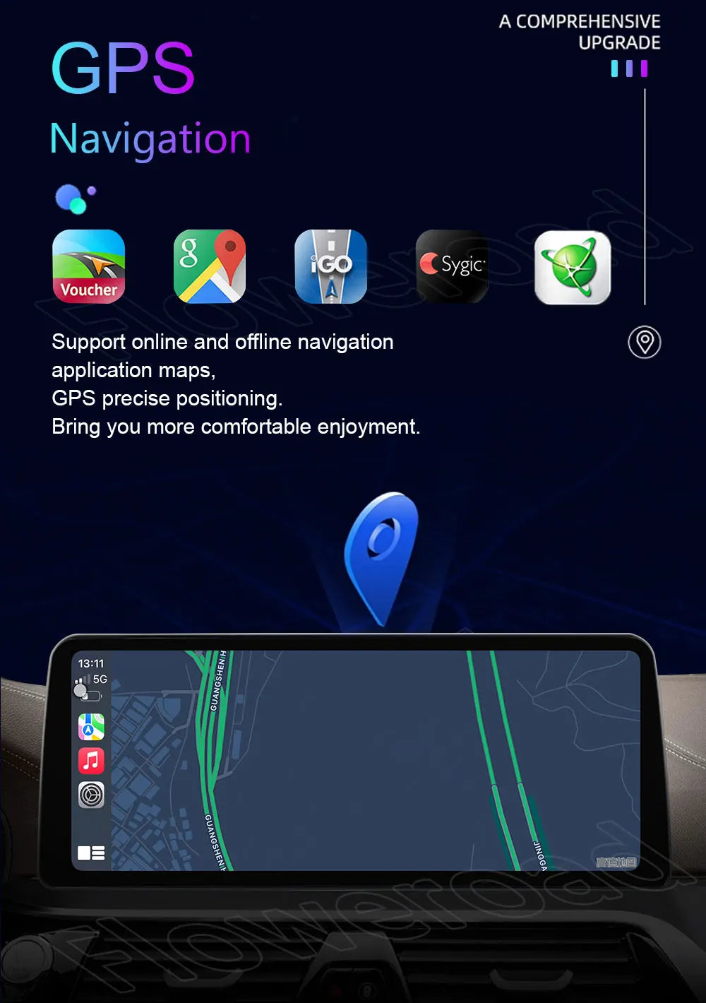 Android 15 Car QLED Screen For GMC Yukon Chevrolet Tahoe Suburban 2007-2013 GPS Navigation Multimedia Player Stereo Head Unit