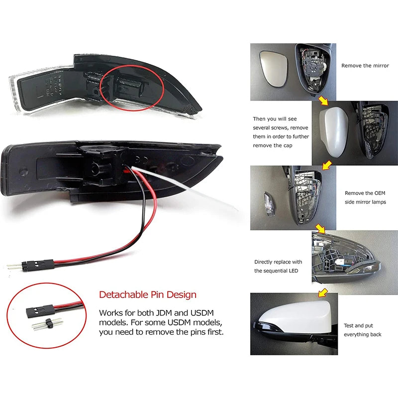 For Toyota AQUA COROLLA AXIO FIELDER AURIS PREMIO ALLION PRIUS C VITZ LED Dynamic Turn Signal Light Rearview Mirror Indicator