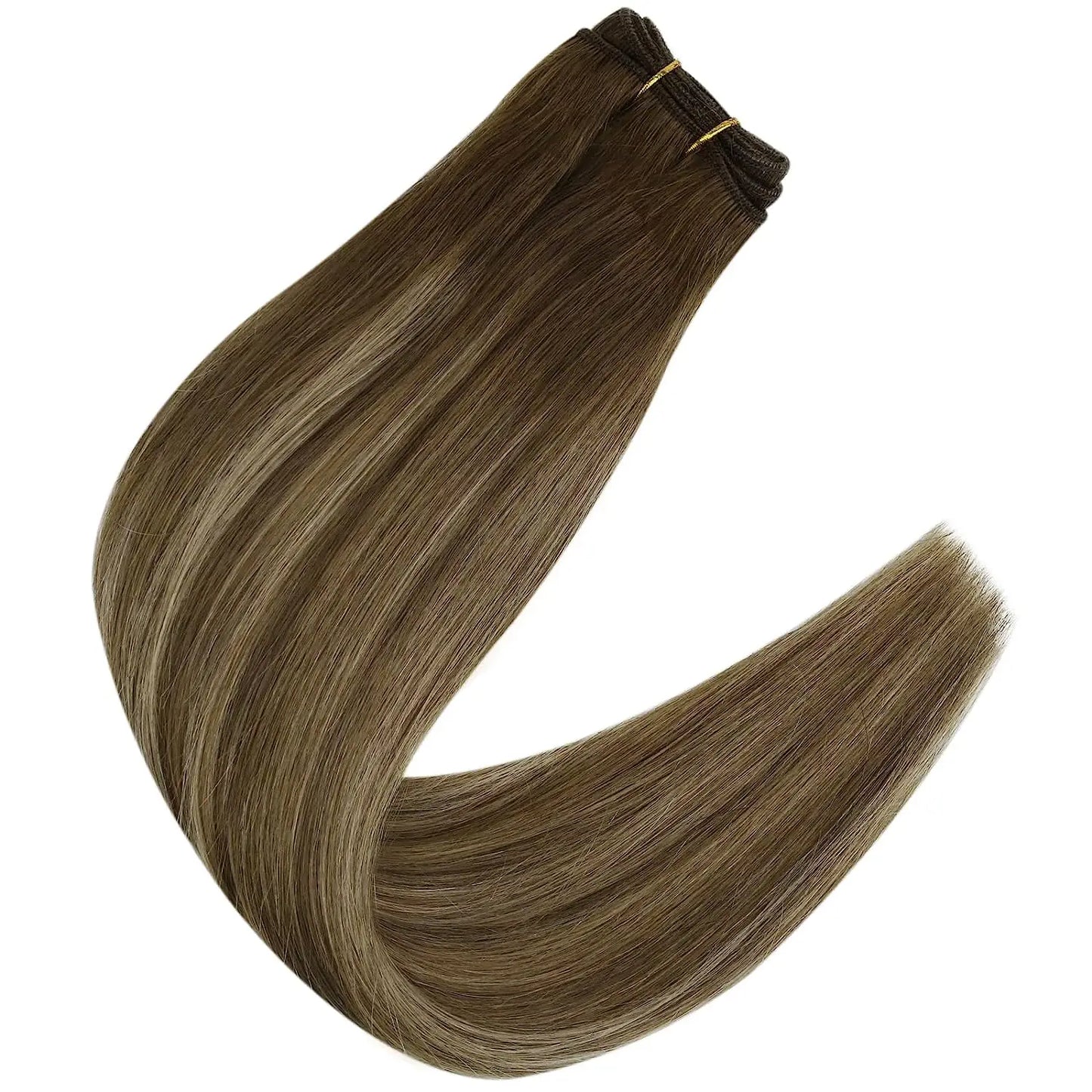 Full Shine Hair Bundles 100% Human Hair Weft Extensions Ombre Blonde Color100g Sew In Silky Straight Remy Skin Double Weft