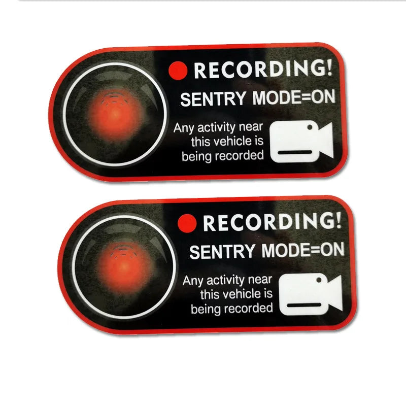 Car Window Sticker Recorder Logo Decal for Tesla BMW Benz Hyundai Honda Toyota Lexus Ford Kia Renault Peugeot Audi Accessories