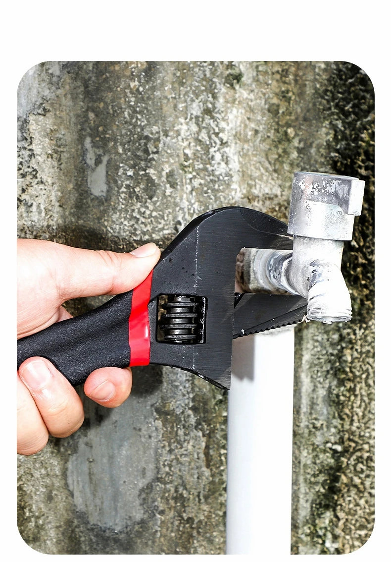 1 Pcs 6/8” Short Handle Adjustable Wrench Oversized Open Bathroom Wrench Mini Small Board Large-diameter Adjustable Short Handle