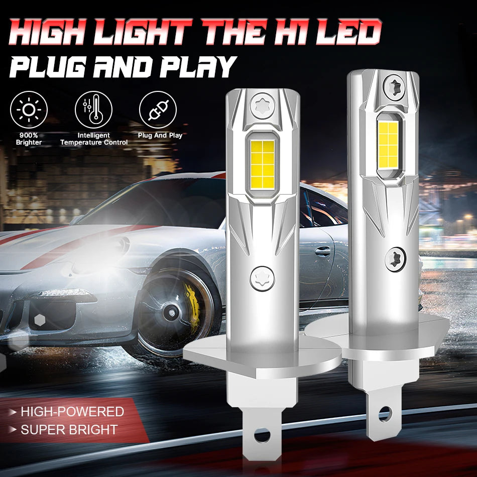 H1 LED Headlights 5300W 16PCS CSP H4 High Low Beam H7 LED Wireless CANbus Error Free Auto Light Fanless Mini 12V Super Bright