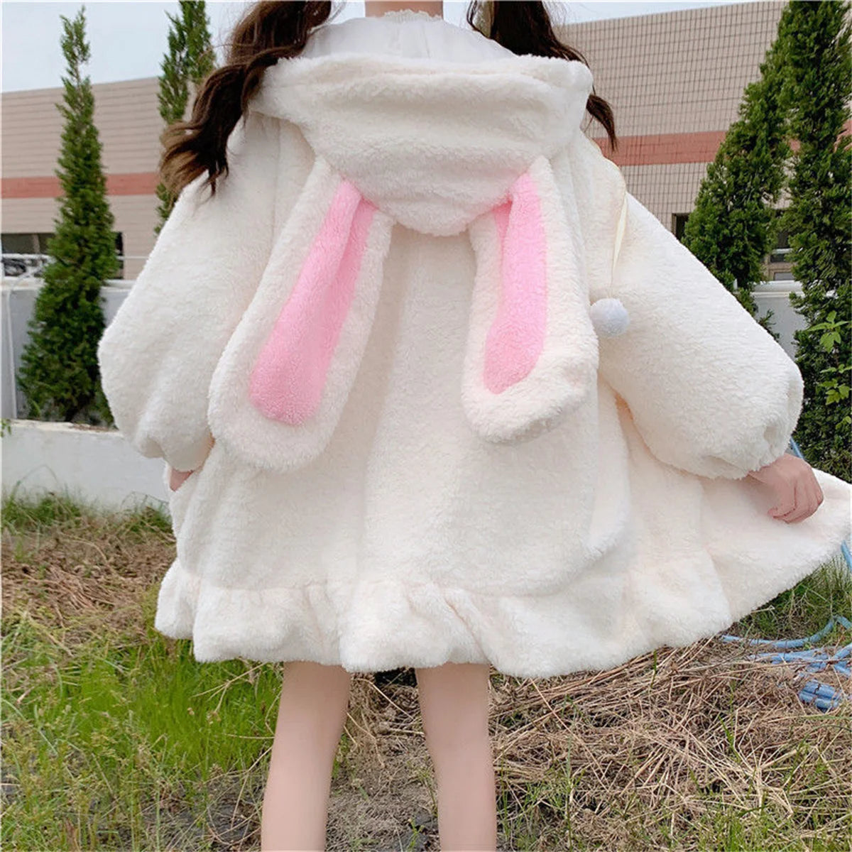 Women's Bunny Ear Zip-Up Hoodie - Cute Heavy Knit Sweatshirt - photo 7