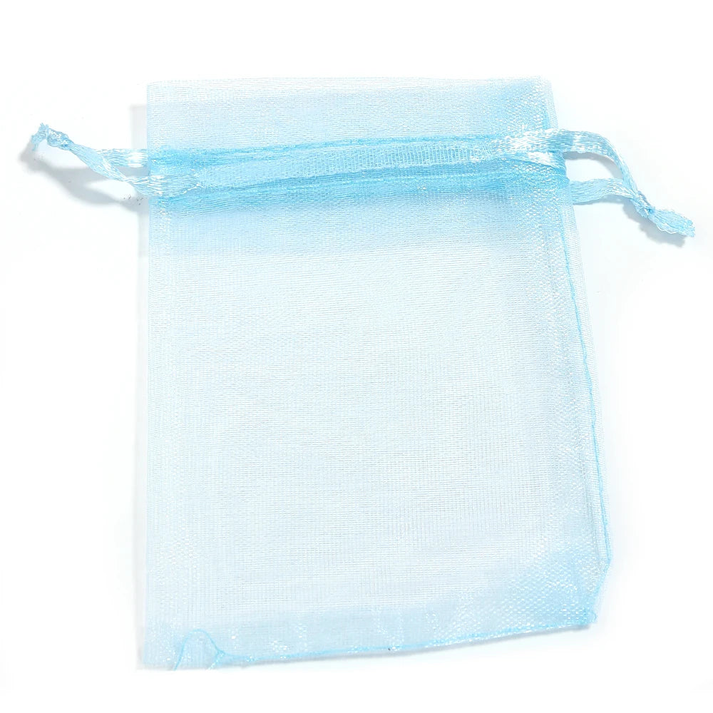 10pcs Organza Gift Bags – Sheer Tulle Mesh Pouches for Wedding Favors, Candy, Jewelry & Party Packaging | Solid Color