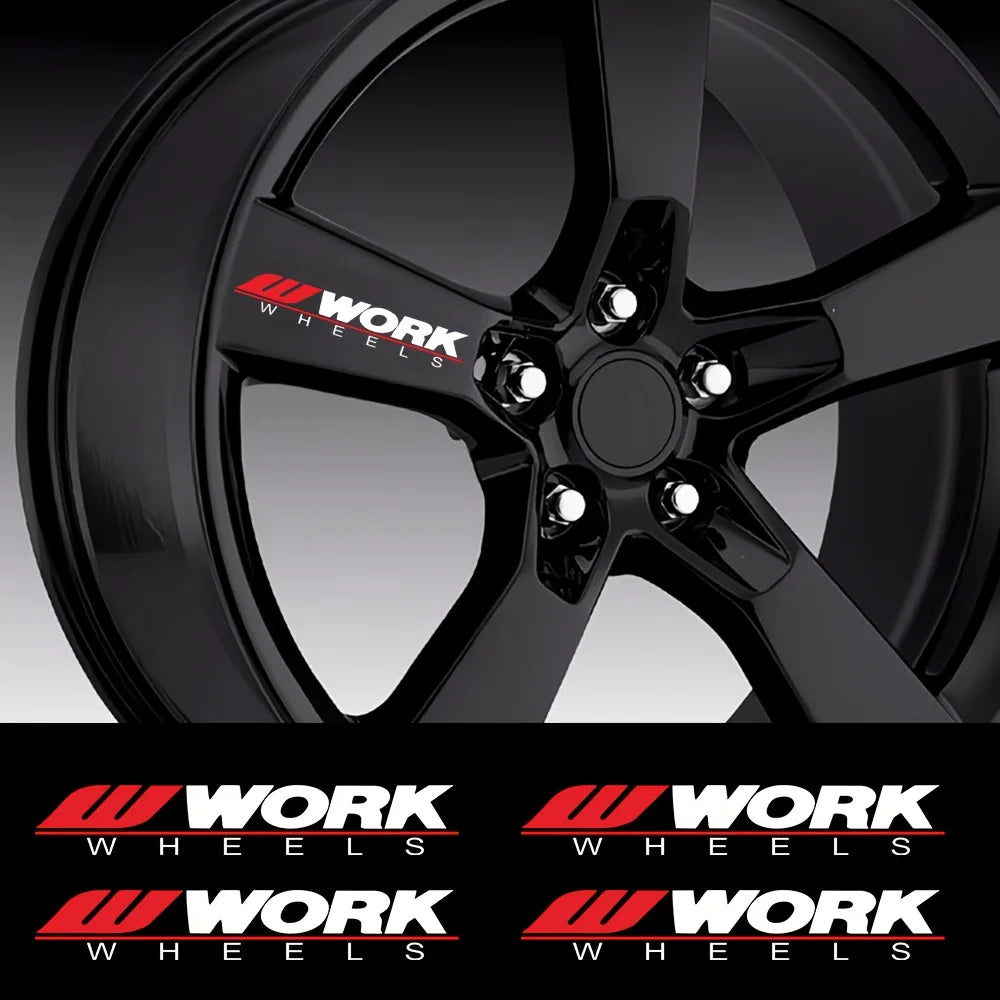 Car Wheel Rim Stickers — Waterproof Self-Adhesive Hub Decals (4-Pack)