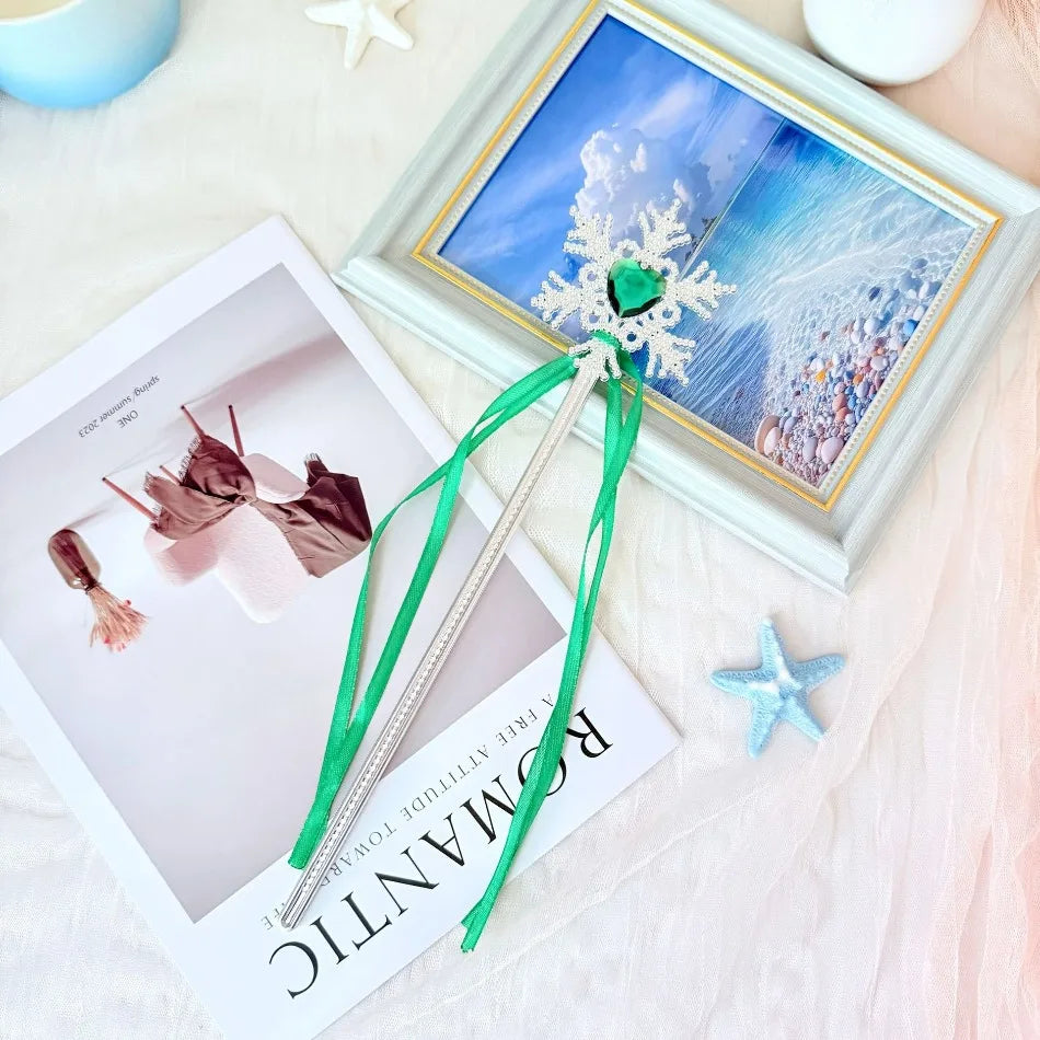 Wholesale 20pcs/lot Kids Crown Tiara Princess Magic Wand Wand Snowflake Fairy Stick Princess Show Dress Up Costume Accessories