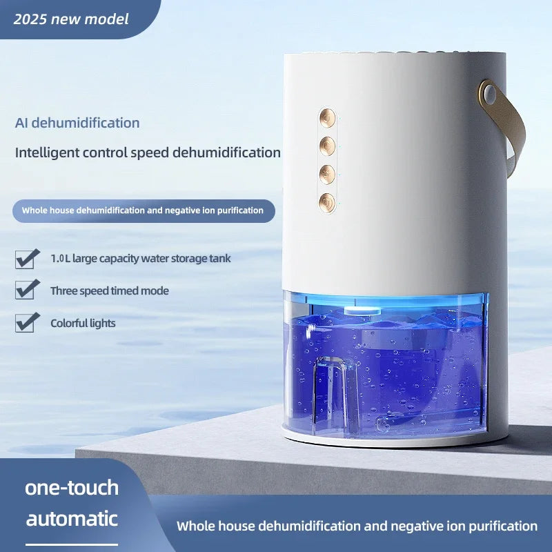1000ml Dehumidifier Air Dryer for Home Office Negative ions Eliminate Damp Mold and Moisture Portable Air Dehumidifier EU US