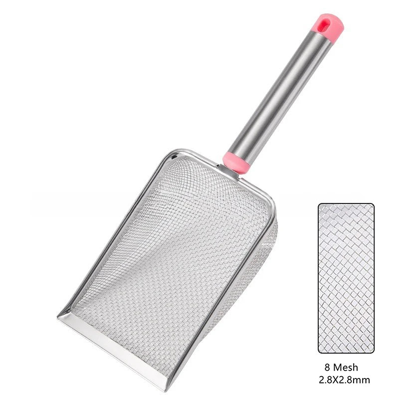 Fine Mesh Non-Stick Litter Scoop - Stainless Steel Sifter