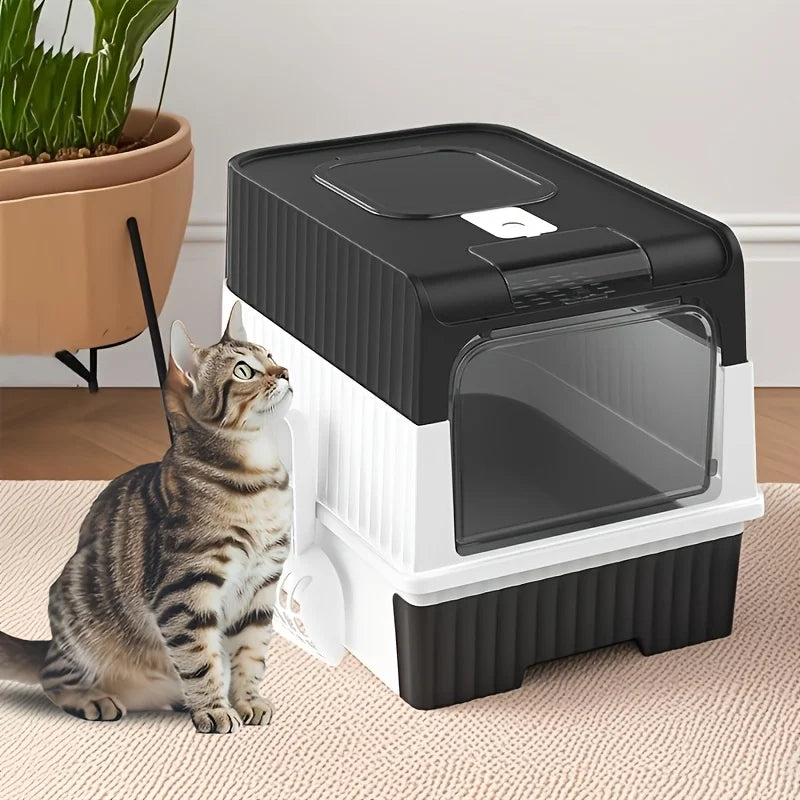 Enclosed Drawer-Style Cat Litter Box with Scoop – photo 5