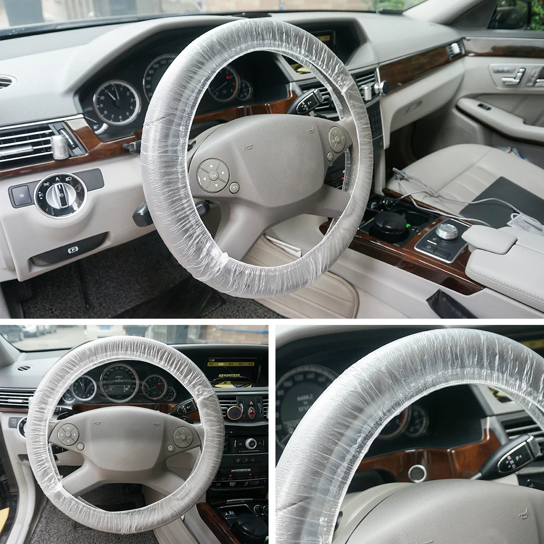 X Autohaux Universal Car Elastic Disposable Steering Wheel Cover Waterproof Anti-dust Accessories for Auto Car Truck Accessories