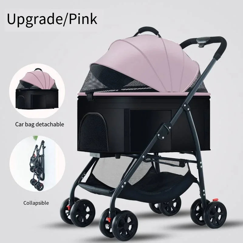 3-in-1 Folding Pet Stroller - Lightweight Travel Cart for Dogs – photo 9