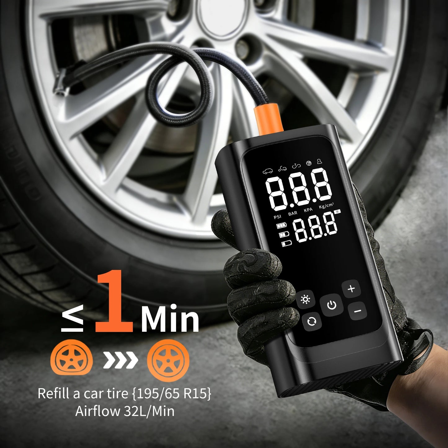 YINGBOOST Portable Smart Air Pump Tire Inflator 150PSI Air Compressor with Digital Pressure Gauge for Car Bike Motorcycle Ball
