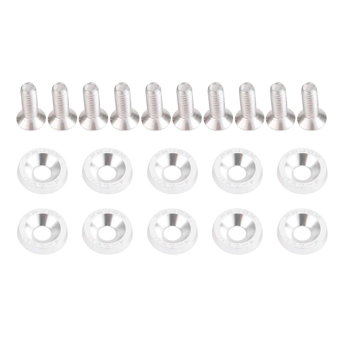 M6 Anodized Aluminum Fender Screw Washers Bolts for Automobile Fender Headlight Bumper Car Modified Fasteners Aluminum