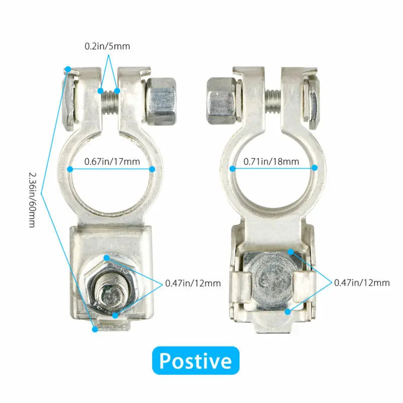 2pcs Battery Terminal Cable Clamp Negative + Positive Top-Post For Toyota For Cars And Truck Accessories