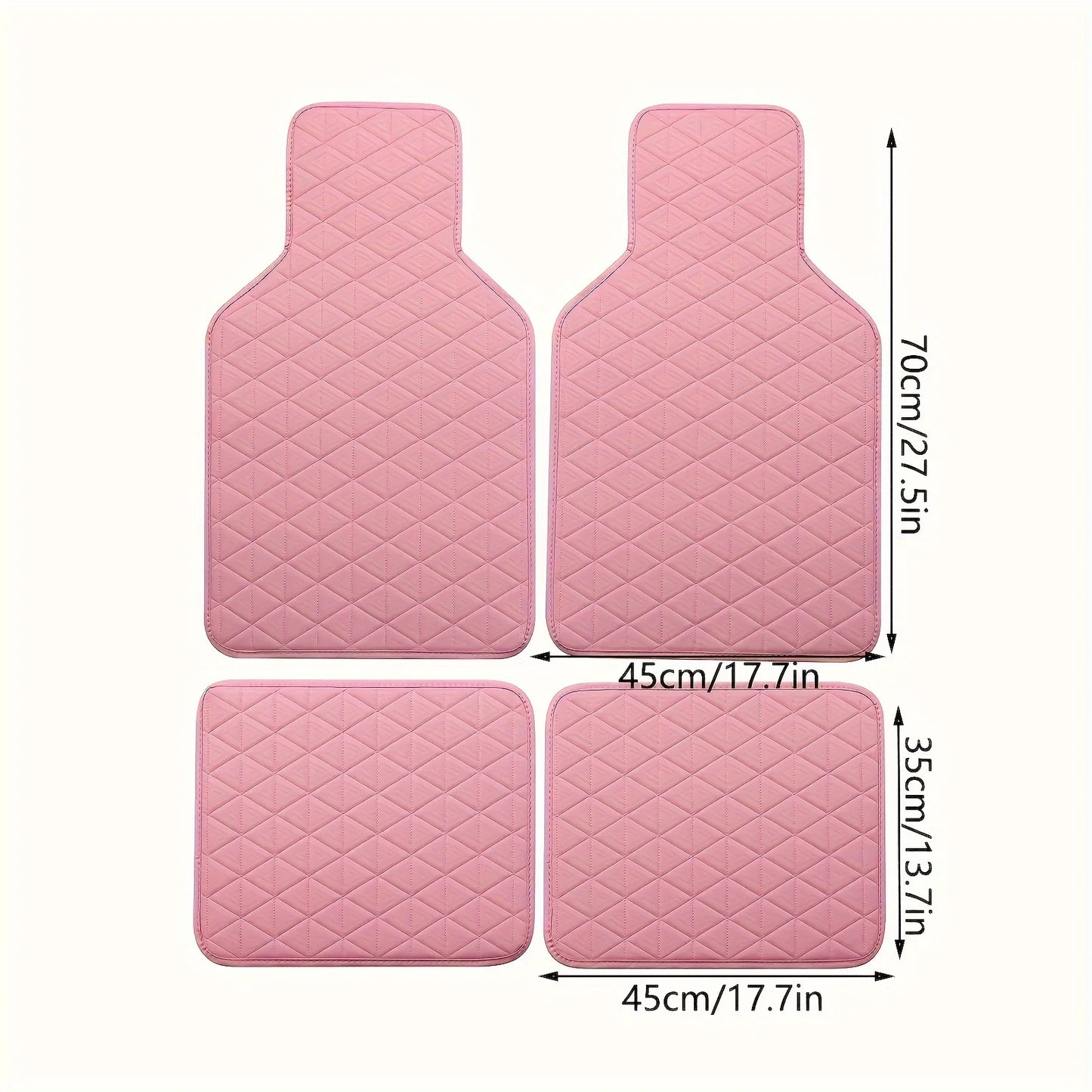 4-piece waterproof PU leather car floor mat - durable and fashionable, all-weather protection, easy to clean, enhances interior