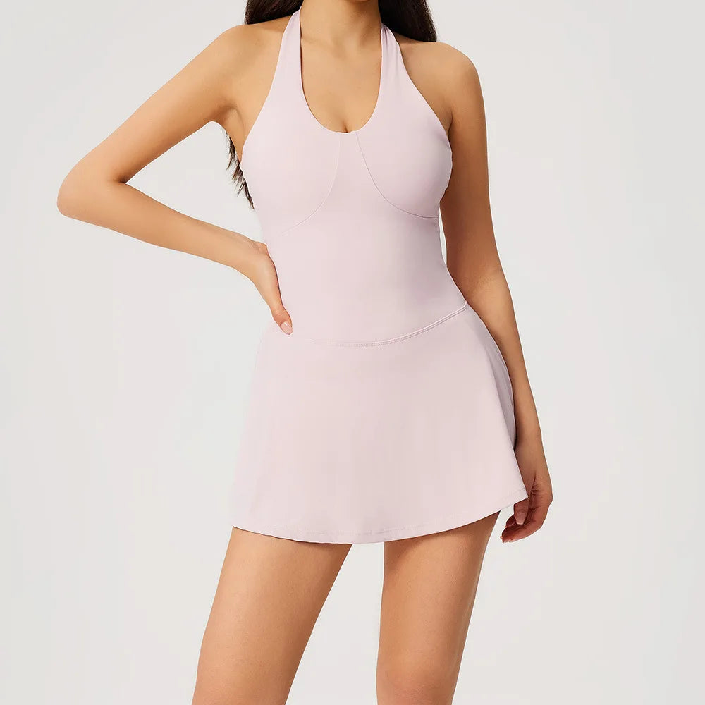 Women's Sleeveless Yoga Romper Jumpsuit – Gym Fitness One-Piece Sportswear | S–XL (Beige, Black, Sky Blue, Pink)