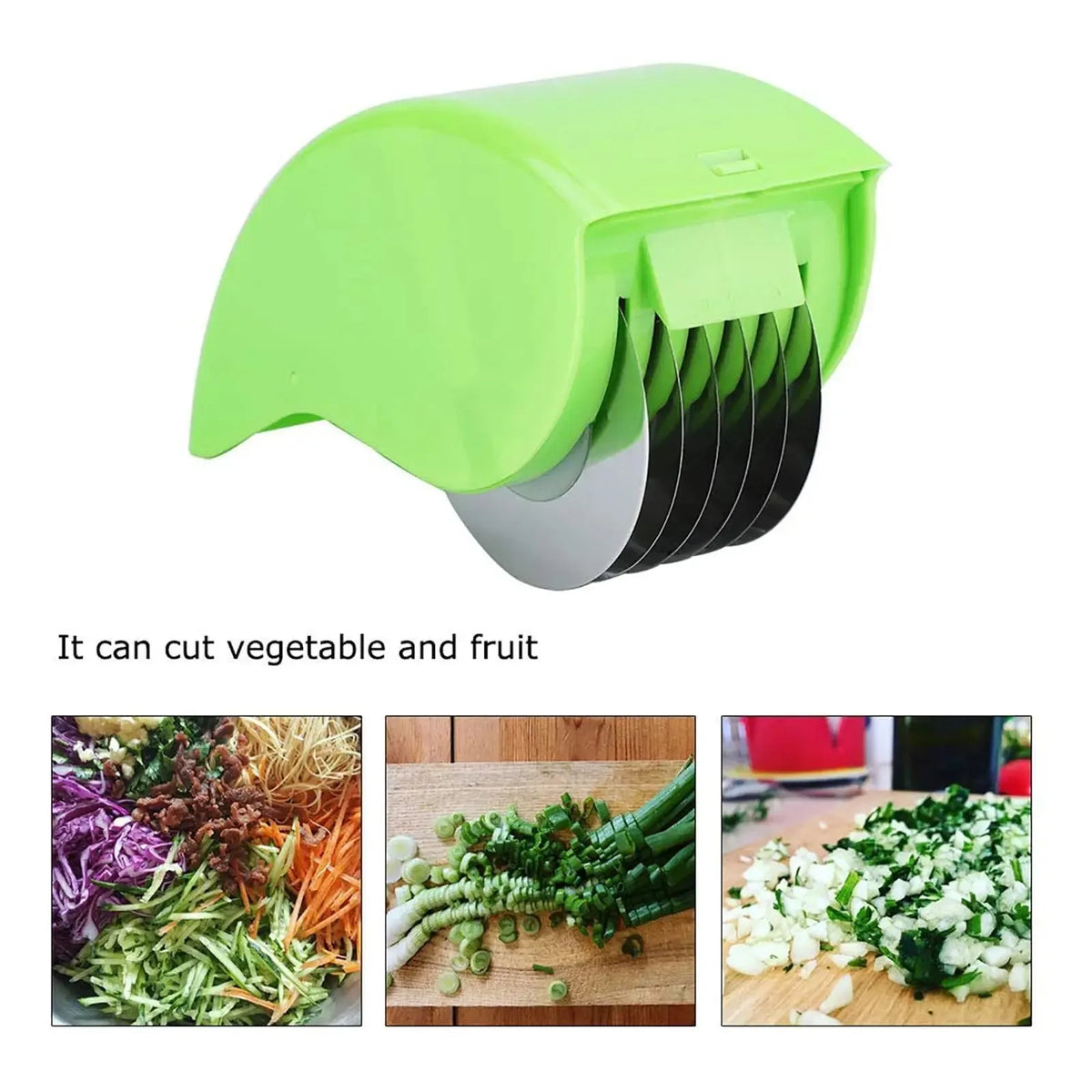 Rolling Herb Cutter - 6-Blade Parsley and Cilantro Mincer, Two-Tone - photo 2