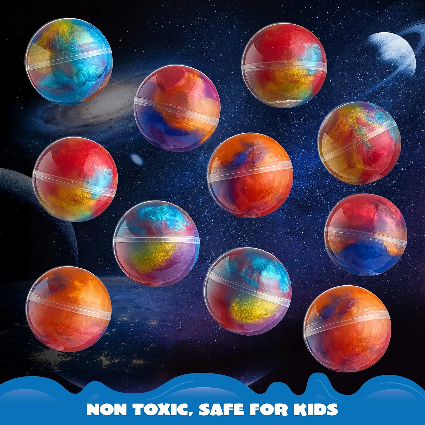 Joyfy 24 Pcs Mini Slime Party Favors Multicolor Galaxy Slime Balls Putty for Kids Stress Relief Treasure Bag Toys Easter Egg