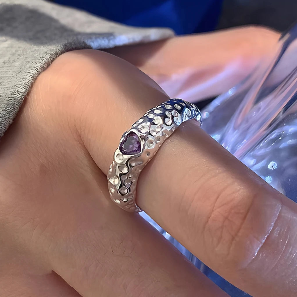 VENTFILLE 925 Sterling Silver Flower Lace Ring Korean Fashion Opening Inlaid CZ Adjustable Rings Valentine's Day Gift