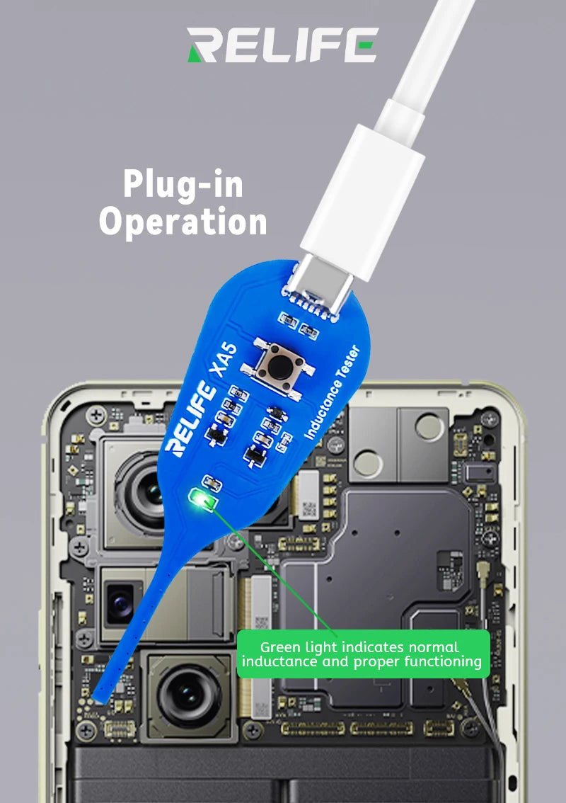 RELIFE XA5 Inductance Tester Electromagnetic Non-Contact Fault Detection for Phones PCB Motherboard Repair Diagnostics Tool