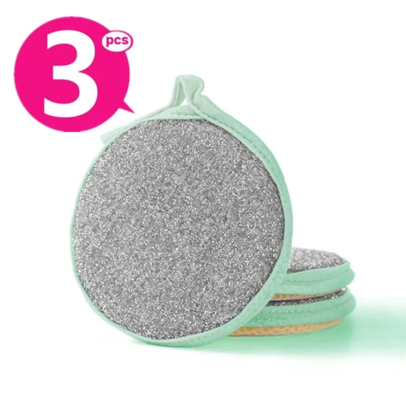 Kitchen Double-Sided Dishwashing Sponge Reusable Brushing Pots Wipes Pans Cleaning Cloth Home Grease Removal Dishwashing Cloth