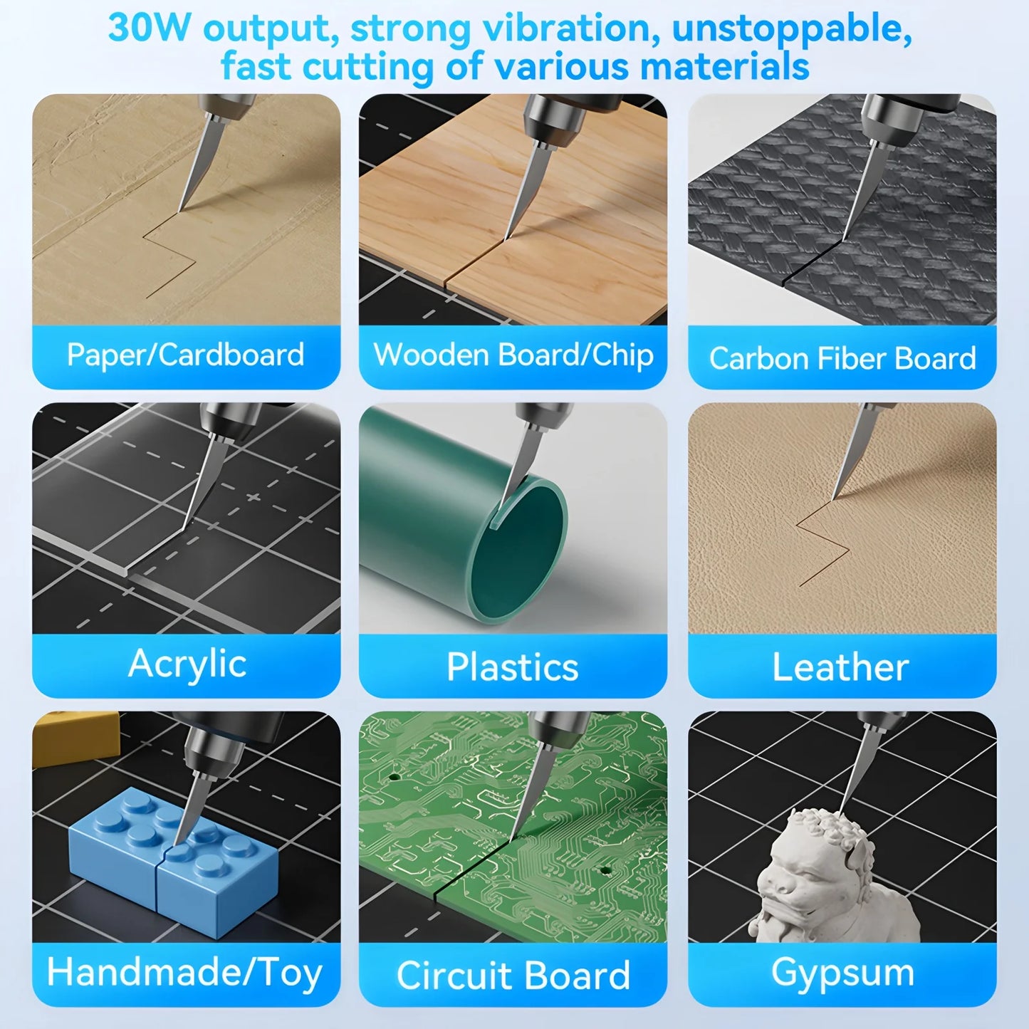 Awgem KH1 Ultrasonic Cutter – 30W/45W Handheld Cutting Tool for Leather, Acrylic, Resin & 3D Prints