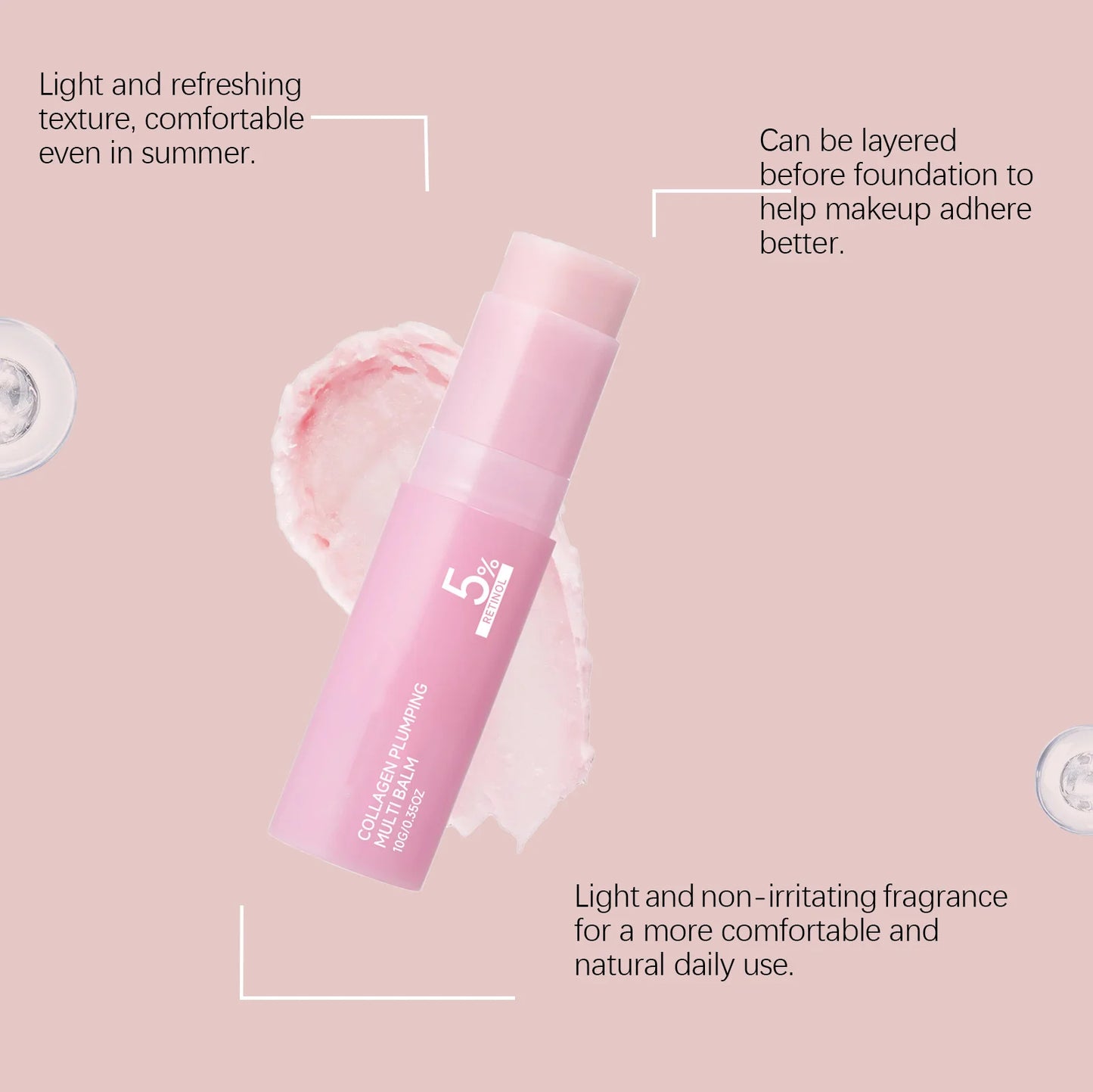 Collagen Plumping Multi Balm 5% Retinol Firming Lifting Fade Fine Lines Hydrating Glowing Increase Elasticity Wrinkle Balm Stick