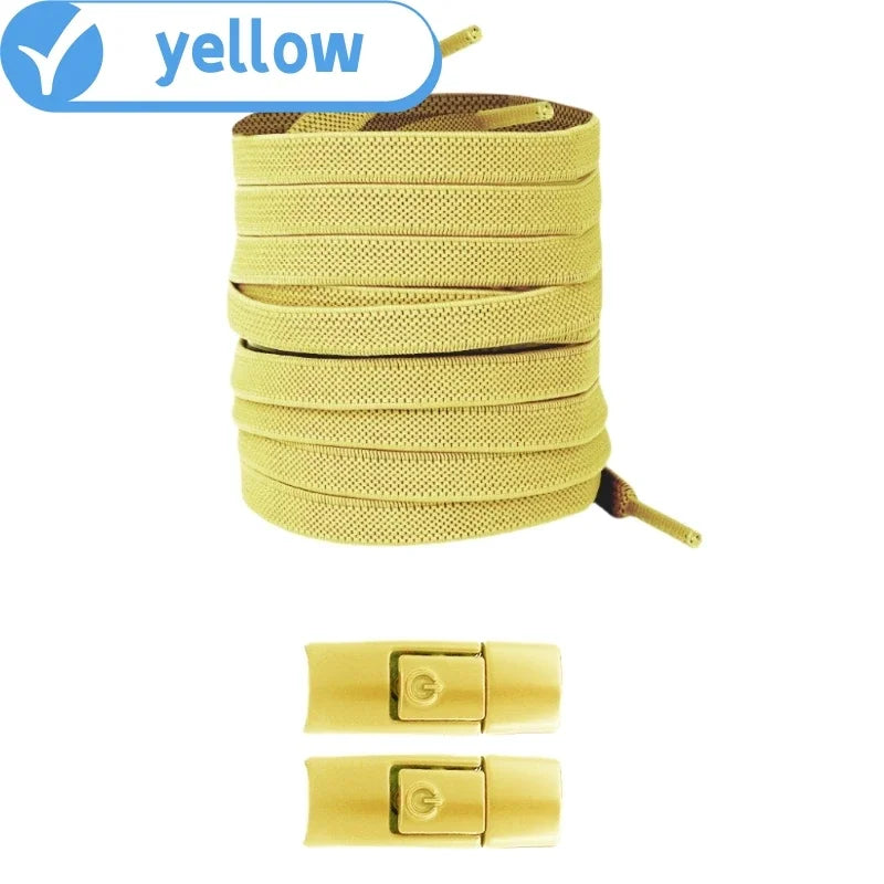 No-Tie Elastic Shoelaces with Press Lock – 8mm Flat Sneaker Laces for Kids & Adults | One Size Fits All Shoes