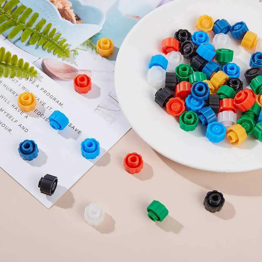 140 Pc Luer Lock Syringe Tip Caps, 7 Colours Lab Supplies