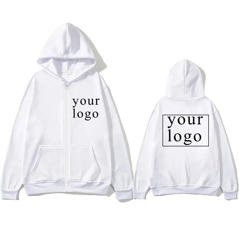 Custom Print Zip-Up Hoodie, Add Your Own Photo or Logo