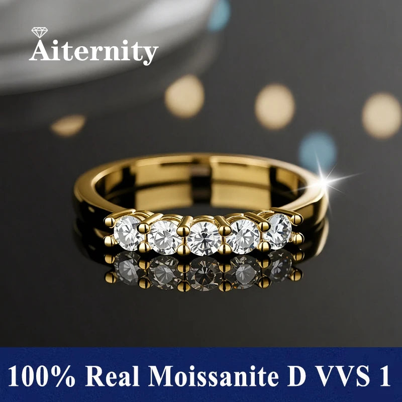 Moissanite V-Shape Ring – 925 Silver Engagement Band