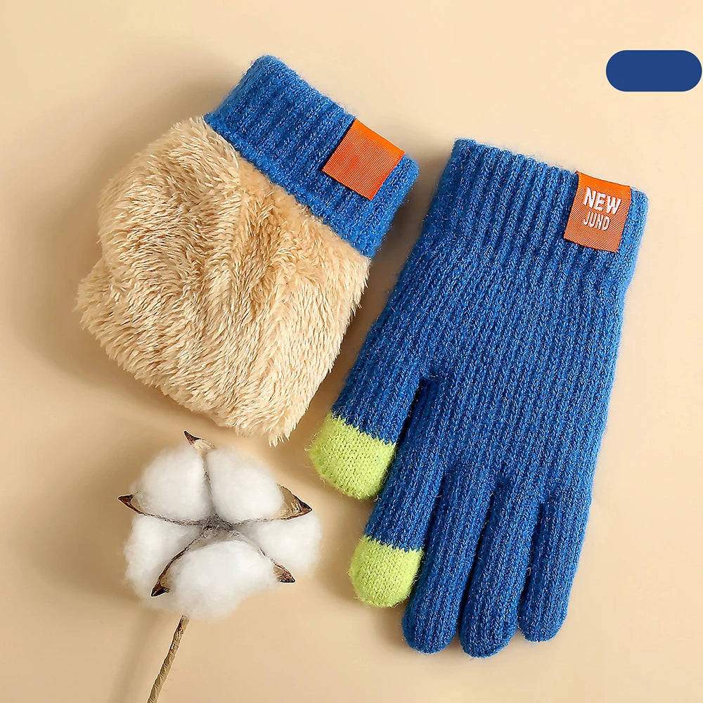 Kids Fleece Lined Knit Gloves - Winter School Gloves 6-12 Years - photo 9