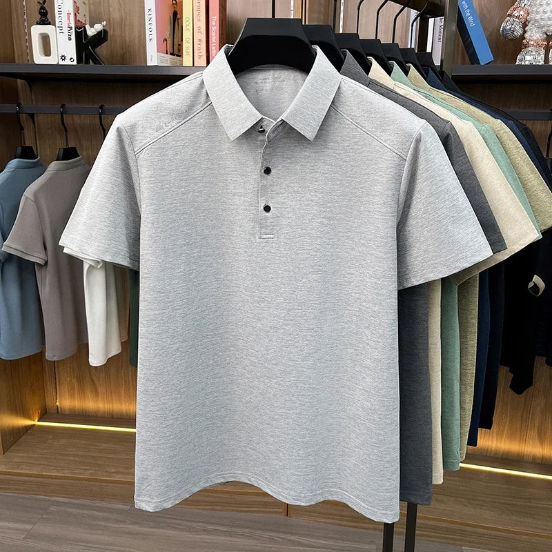 Men's Casual Polo Tee - Soft Fabric, Office & Everyday Short Sleeve