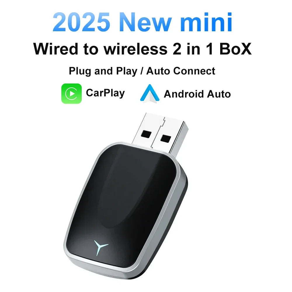 Wireless CarPlay & Android Auto Adapter — Wired to Wireless, Fast Auto-Connect, Universal Plug and Play